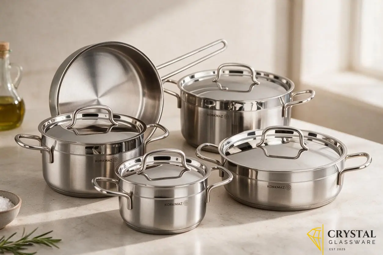 Premium 5-piece stainless steel cookware set